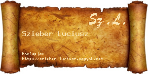 Szieber Luciusz névjegykártya